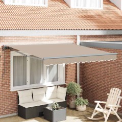 vidaXL Tenda Retrattile Beige 300x250 cm Poliestere