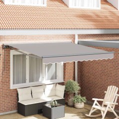 vidaXL Tenda Retrattile Grigio chiaro 300x250 cm Poliestere