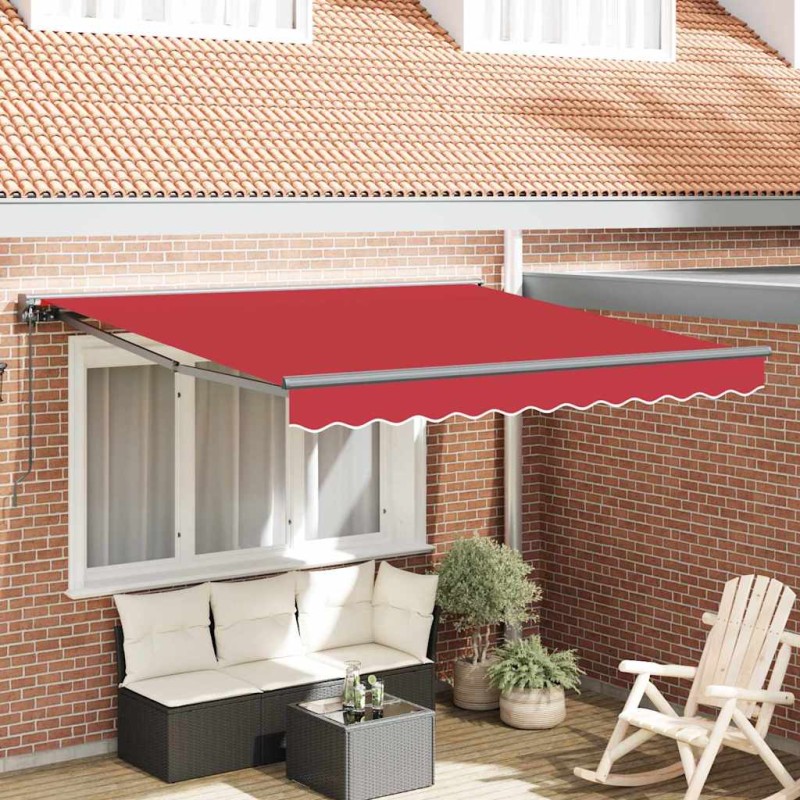 vidaXL Tenda Retrattile Rosso 300x250 cm Poliestere vidaXL Tenda Retrattile Rosso 300x250 cm Poliestere