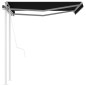 Tenda da Sole Retrattile Automatica con Pali 3x2,5 m Antracite Tenda da Sole Retrattile Automatica con Pali 3x2,5 m Antracite