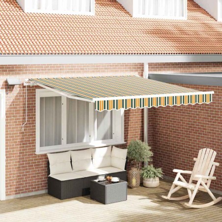 vidaXL Tenda retrattile Verde e giallo 300 x 250 cm Verde e giallo
