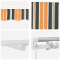 vidaXL Tenda retrattile Verde e giallo 300 x 250 cm Verde e giallo
