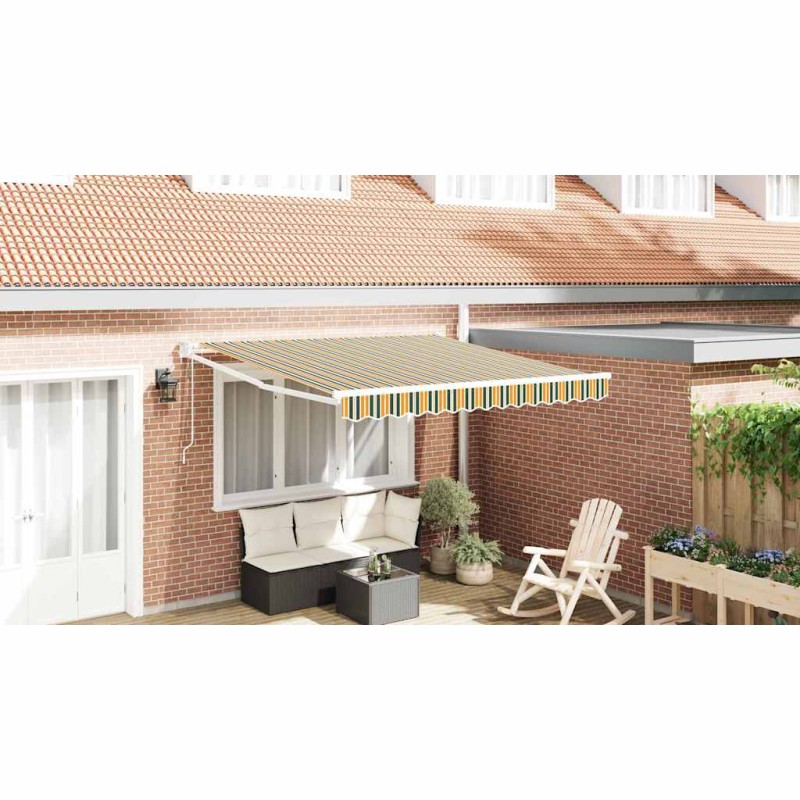 vidaXL Tenda da sole automatica retrattile Verde e Gialla 300x250 cm vidaXL Tenda da sole automatica retrattile Verde e Gialla 300x250 cm