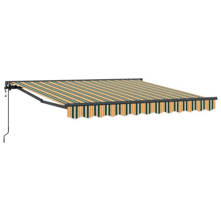 vidaXL Tenda Retrattile Verde e Giallo 300x250 cm Tessuto
