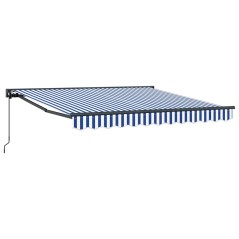 vidaXL Tenda Retrattile Blu e Bianco 350x250 cm