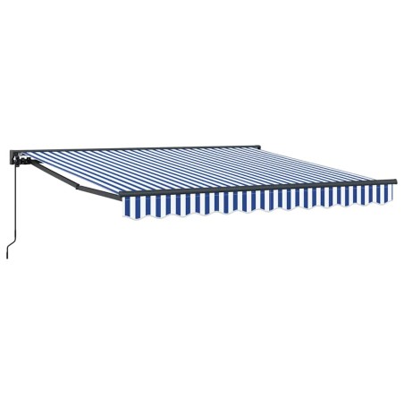 vidaXL Tenda Retrattile Blu e Bianco 350x250 cm