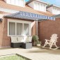 vidaXL Tenda Retrattile Blu e Bianco 350x250 cm