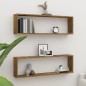 Mensole Parete Cubo 2pz Rovere Fumo 100x15x30 Legno Multistrato Mensole Parete Cubo 2pz Rovere Fumo 100x15x30 Legno Multistrato