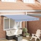 vidaXL Tenda Retrattile Blu e Bianco 350x250 cm Acrilico vidaXL Tenda Retrattile Blu e Bianco 350x250 cm Acrilico