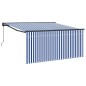 vidaXL Tenda Retrattile Blu Navy e Bianco 350 x 250 cm vidaXL Tenda Retrattile Blu Navy e Bianco 350 x 250 cm