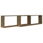 Mensole Parete Cubo 2pz Rovere Fumo 100x15x30 Legno Multistrato Mensole Parete Cubo 2pz Rovere Fumo 100x15x30 Legno Multistrato