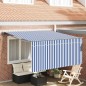 vidaXL Tenda Retrattile a Righe Blu e Bianche 350 x 250 cm Tessuto vidaXL Tenda Retrattile a Righe Blu e Bianche 350 x 250 cm Tessuto