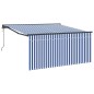 vidaXL Tenda Retrattile a Righe Blu e Bianche 350 x 250 cm Tessuto vidaXL Tenda Retrattile a Righe Blu e Bianche 350 x 250 cm Tessuto