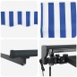 vidaXL Tenda Retrattile a Righe Blu e Bianche 350 x 250 cm Tessuto vidaXL Tenda Retrattile a Righe Blu e Bianche 350 x 250 cm Tessuto
