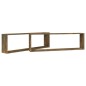 Mensole Parete Cubo 2pz Rovere Fumo 100x15x30 Legno Multistrato Mensole Parete Cubo 2pz Rovere Fumo 100x15x30 Legno Multistrato
