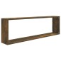 Mensole Parete Cubo 2pz Rovere Fumo 100x15x30 Legno Multistrato Mensole Parete Cubo 2pz Rovere Fumo 100x15x30 Legno Multistrato