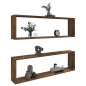 Mensole Parete Cubo 2pz Rovere Fumo 100x15x30 Legno Multistrato Mensole Parete Cubo 2pz Rovere Fumo 100x15x30 Legno Multistrato