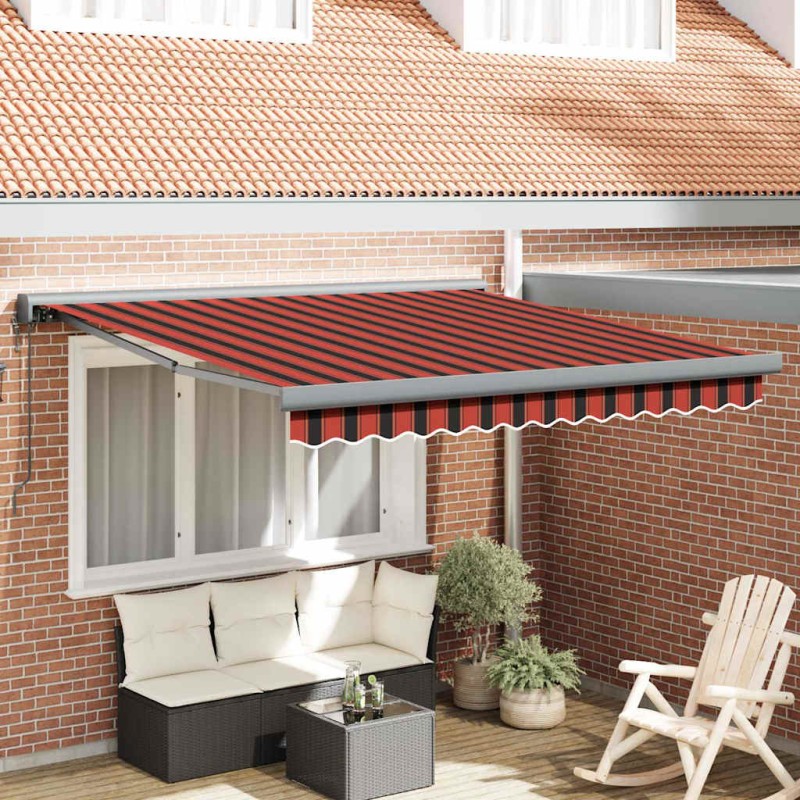 vidaXL Tendalino Retrattile Automatico Arancione e Marrone 350x250 cm vidaXL Tendalino Retrattile Automatico Arancione e Marrone 350x250 cm