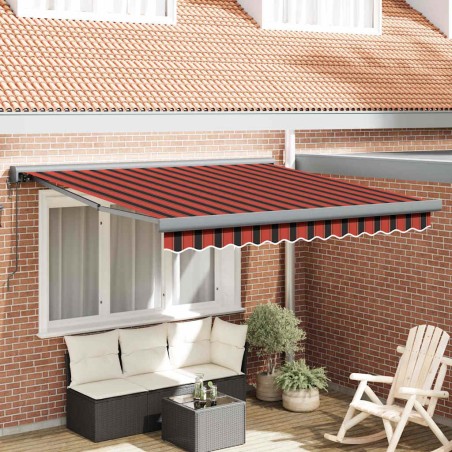 vidaXL Tendalino Retrattile Automatico Arancione e Marrone 350x250 cm