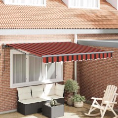 vidaXL Tenda Retrattile Arancione e Marrone 350x250 cm
