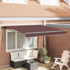 vidaXL Tenda Retrattile Marrone 350x250 cm