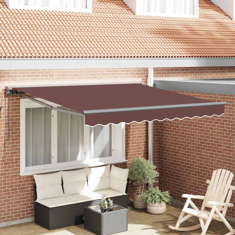vidaXL Tenda Retrattile Marrone 350x250 cm vidaXL Tenda Retrattile Marrone 350x250 cm