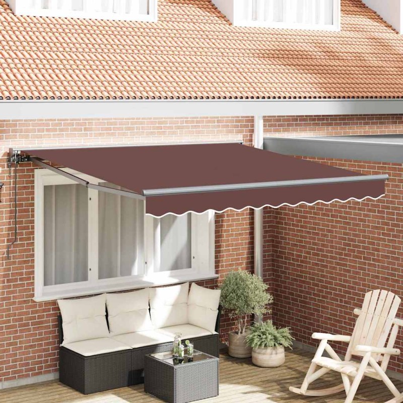 vidaXL Tenda Retrattile Marrone 350x250 cm vidaXL Tenda Retrattile Marrone 350x250 cm