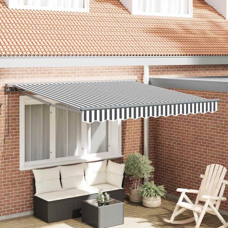 vidaXL Tenda Retrattile Antracite e Bianco 350x250 cm