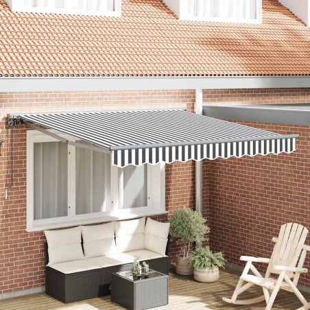 vidaXL Tenda Retrattile Antracite e Bianco 350x250 cm