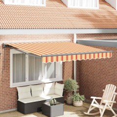 vidaXL Tenda Retrattile Giallo e Arancione 350x250 cm