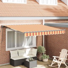 vidaXL Tenda Retrattile Giallo e Arancione 350x250 cm
