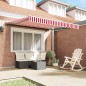 vidaXL Tenda Retrattile Striscia Rossa e Bianca 350x250 cm vidaXL Tenda Retrattile Striscia Rossa e Bianca 350x250 cm
