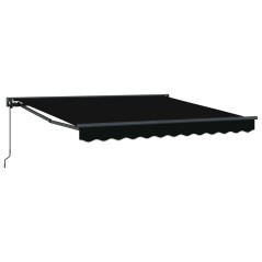 vidaXL Tenda Retrattile Nero 350x250 cm Poliestere