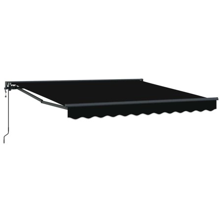 vidaXL Tenda Retrattile Nero 350x250 cm Poliestere