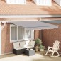 Tenda Retrattile Manuale vidaXL con LED Grigio Chiaro 350x250 cm Tenda Retrattile Manuale vidaXL con LED Grigio Chiaro 350x250 cm