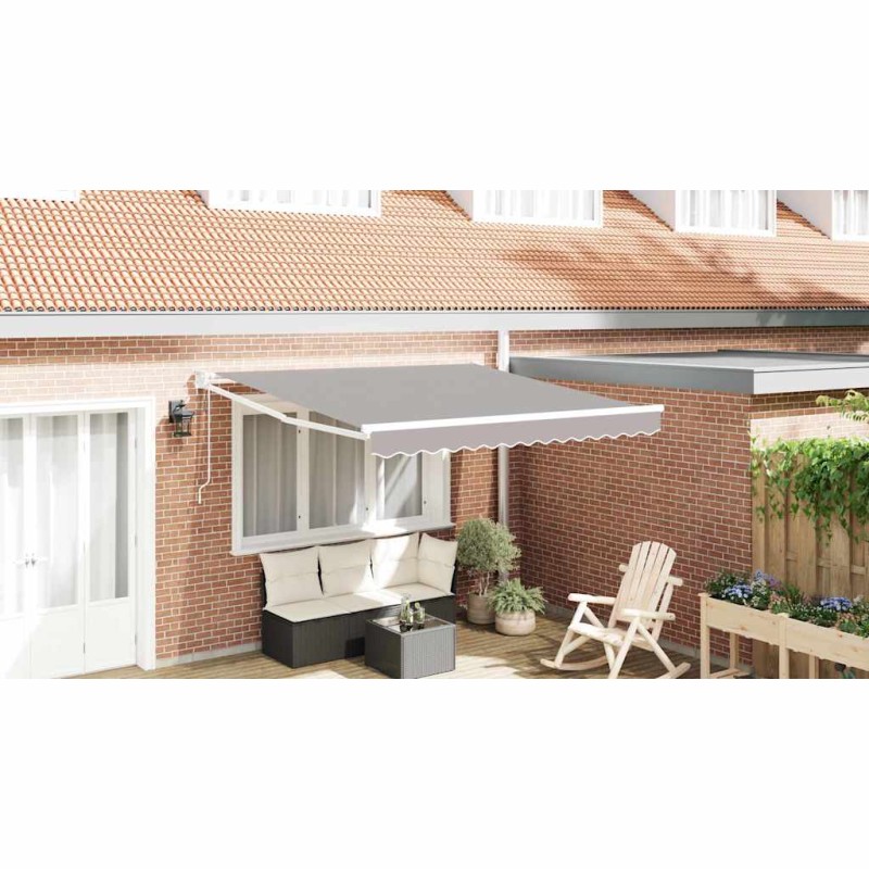 vidaXL Tenda da sole automatica retrattile grigia chiara 350x250 cm vidaXL Tenda da sole automatica retrattile grigia chiara 350x250 cm