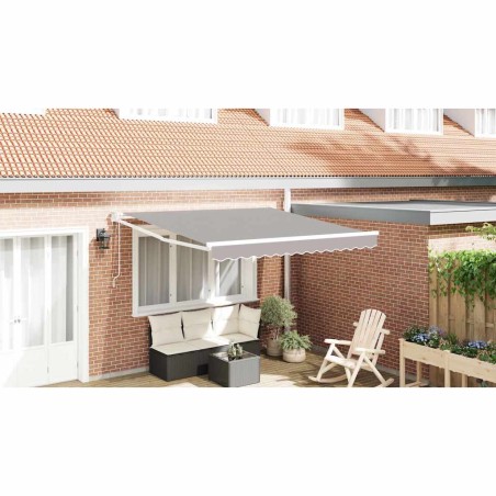vidaXL Tenda da sole automatica retrattile grigia chiara 350x250 cm