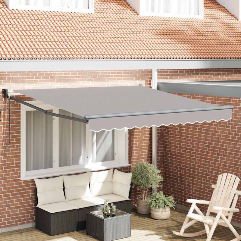 vidaXL Tenda da sole automatica retrattile grigio chiaro 350x250 cm vidaXL Tenda da sole automatica retrattile grigio chiaro 350x250 cm