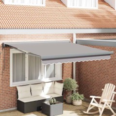 vidaXL Tenda retrattile automatica grigia chiara 350x250 cm