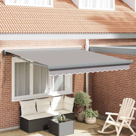 vidaXL Tenda retrattile automatica grigia chiara 350x250 cm
