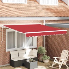 vidaXL Tenda da sole manuale retrattile rossa 350x250 cm