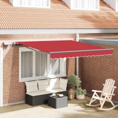 Tenda retrattile manuale vidaXL con LED Rossa 350x250 cm
