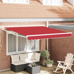 vidaXL Tenda da sole manuale e retrattile rossa 350x250 cm
