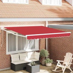 vidaXL Tenda da sole automatica retrattile rossa 350x250 cm