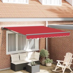 vidaXL Tenda Retrattile Rosso 350x250 cm Tessuto