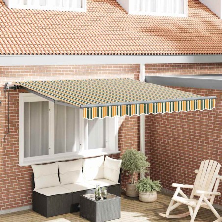 vidaXL Tenda da sole automatica retrattile Verde e Giallo 350x250 cm
