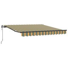 vidaXL Tenda da sole automatica retrattile Verde e Giallo 350x250 cm