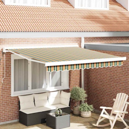 vidaXL Tenda da sole automatica retrattile Verde e Giallo 350 x 250 cm