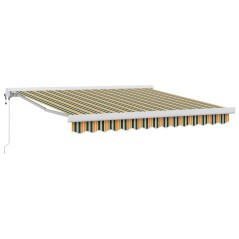 vidaXL Tenda da sole automatica retrattile Verde e Giallo 350 x 250 cm