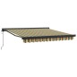 vidaXL Tenda da Sole Retrattile Verde e Giallo di 350x250 cm